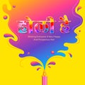 Colorful splash for Happy Holi background card design for color festival of India Royalty Free Stock Photo