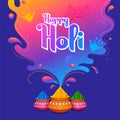 Colorful splash for Happy Holi background card design for color festival of India Royalty Free Stock Photo