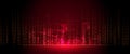 Illustration Abstract Digital technology, light line and red cyber space background