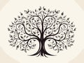 Illustration of abstract family tree design isolated in hand-drawn style Royalty Free Stock Photo