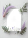Illustration of Abstract Flowers. A Stunning Greeting Template with Watercolor Style. Generative AI. Royalty Free Stock Photo