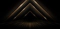 illustration abstract geometric triangle golden lines tunnel lights