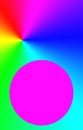 Abstract Gradient Rainbow Color Beams with Hot Pink Sphere Copy Space