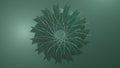 Illustration of abstract green art of surreal 3d background with moving blades in a spiral pattern with a hole in the center. Royalty Free Stock Photo