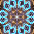blue fractal frame theme matress meditation for Illustration abstract kaleidoscope art wallpaper design and backgroundd Royalty Free Stock Photo