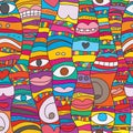 Body part heart vertical colorful seamless pattern