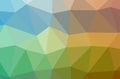 Illustration of abstract low poly orange, blue and yellow horizontal background. Royalty Free Stock Photo