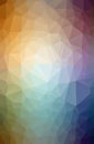 Illustration of abstract low poly orange, blue and yellow vertical background. Royalty Free Stock Photo