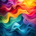 illustration of abstract rainbow waves background. Generative AI Royalty Free Stock Photo