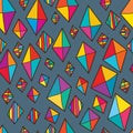 Kite diamond shape colorful seamless pattern