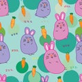 Rabbit sleep well seamless pattern