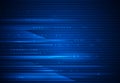 High speed movement and motion blur over dark blue background. Futuristic, hi tech technology concept.