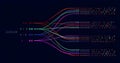 Illustration of abstract stream Artificial intelligence, Big data