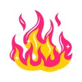 Illustration of abstract stylized fire or bonfire.