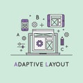 Illustration of Adaptive Layout Responsive User Interface Web Design