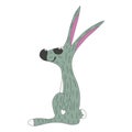 Illustration of adorable brown bunny rabbit cartoon character