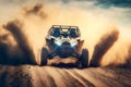 Adventure buggy extreme ride on dirt track, sports