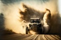 Adventure buggy extreme ride on dirt track, sports