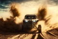 Adventure buggy extreme ride on dirt track, sports