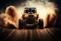 Adventure buggy extreme ride on dirt track, sports