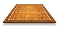 An illustration of an aerial view of a hardwood with perspective volleyball court. Vector EPS 10