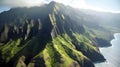 Aerial view of Na Pali Coast, Kauai, Hawaii