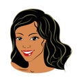 Cartoon girl with dark skin Royalty Free Stock Photo