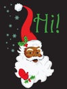 African American Santa says hi