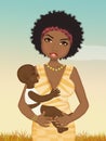 African girl mother
