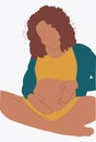 Illustration of a afro american pregnant woman Royalty Free Stock Photo