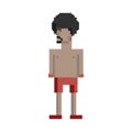 Illustration of afro man shirtless isolated avatar