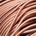 A close-up of a copper cable wire, electrical installation materiel Royalty Free Stock Photo