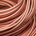 A close-up of a copper cable wire, electrical installation materiel Royalty Free Stock Photo