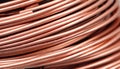 A close-up of a copper cable wire, electrical installation materiel Royalty Free Stock Photo