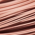 A close-up of a copper cable wire, electrical installation materiel Royalty Free Stock Photo