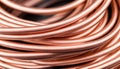 A close-up of a copper cable wire, electrical installation materiel Royalty Free Stock Photo