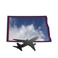 illustration for air travel and tourism in the State of North Dakota Royalty Free Stock Photo