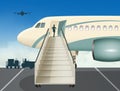 Airplane ready to disembark passengers Royalty Free Stock Photo