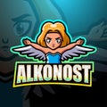 Alkonost mascot esport logo design Royalty Free Stock Photo