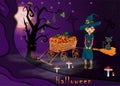 Illustration on 1 all saints day eve holiday theme, Halloween background design in 3D paper cut style Royalty Free Stock Photo