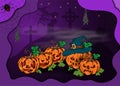 Illustration on 10 all saints day eve holiday theme, Halloween background design in 3D paper cut style Royalty Free Stock Photo
