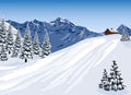 Illustration of alp mountains