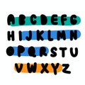 illustration of the alphabet in a graffiti-inspired, graffiti concept. Royalty Free Stock Photo