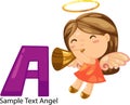 Illustration alphabet letter a-angel