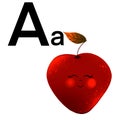 illustration alphabet letter a apple Royalty Free Stock Photo