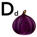 illustration alphabet letter d figs