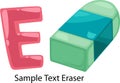 Illustration alphabet letter e-eraser