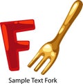 Illustration alphabet letter f-fork