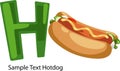 Illustration alphabet letter h-hotdog