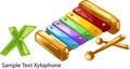 Illustration alphabet letter x-xylophone Royalty Free Stock Photo